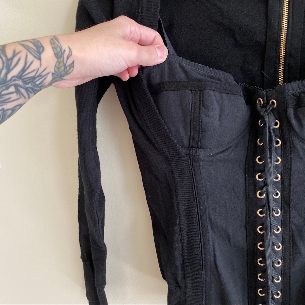•SOLD•Dolce&Gabbana Corset Cardigan Lace Up Top - Picture 2 of 7